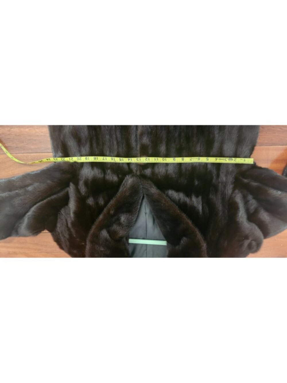 Genuine Mink Fur Full Length Hooded Maxi Coat Dark Brown Detachable Hood Size XL - Picture 16 of 16